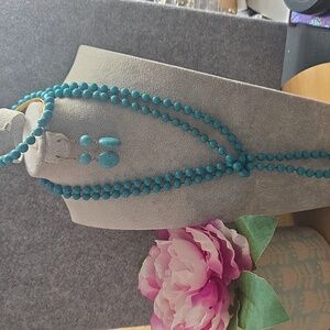 Turquoise Beaded Necklace Jewelry Set